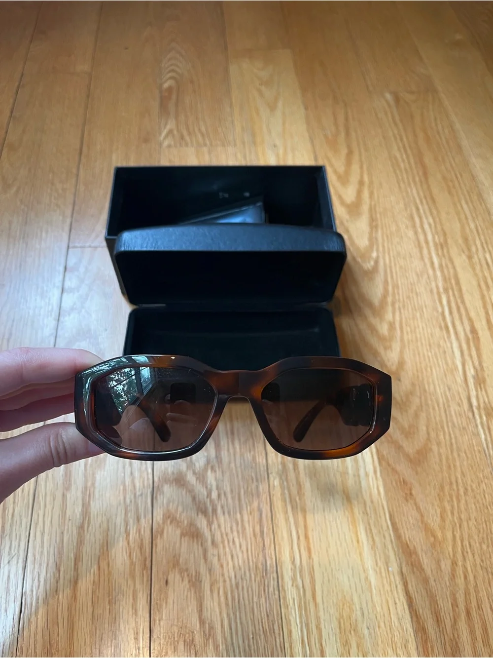 Versace Medusa Biggie Sunglasses — Tortoise Frame with Brown Lenses
